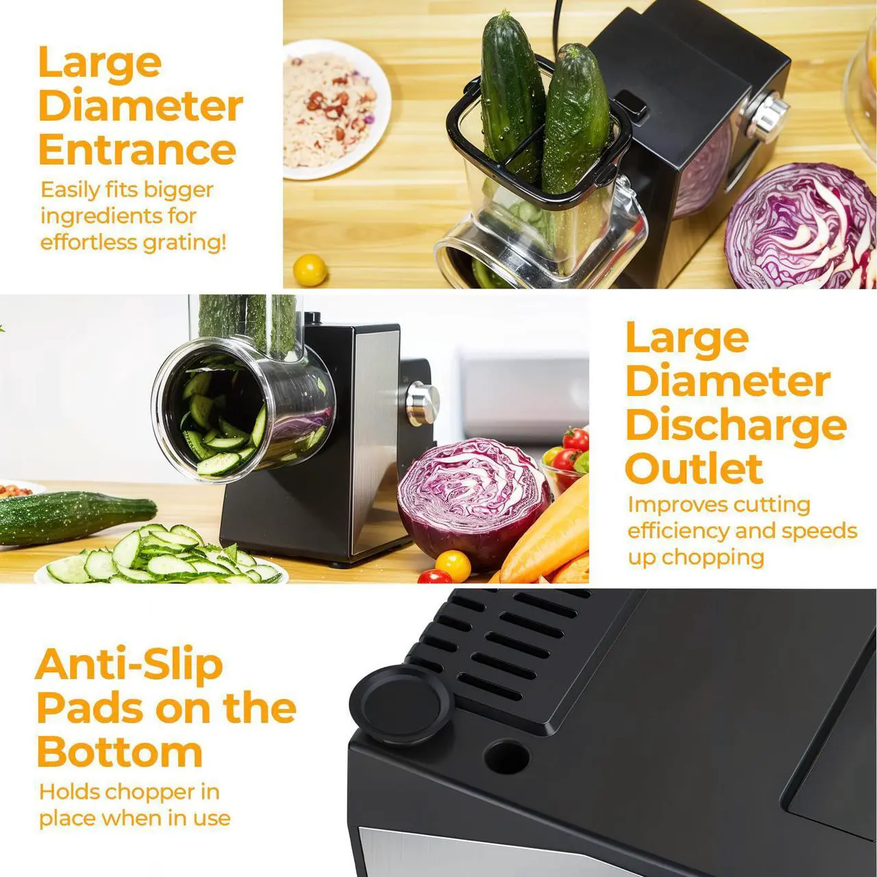 Alt view image 5 of 7 - FITNATE Efficient Electric Grater for Cheese, Vegetables, Fruits