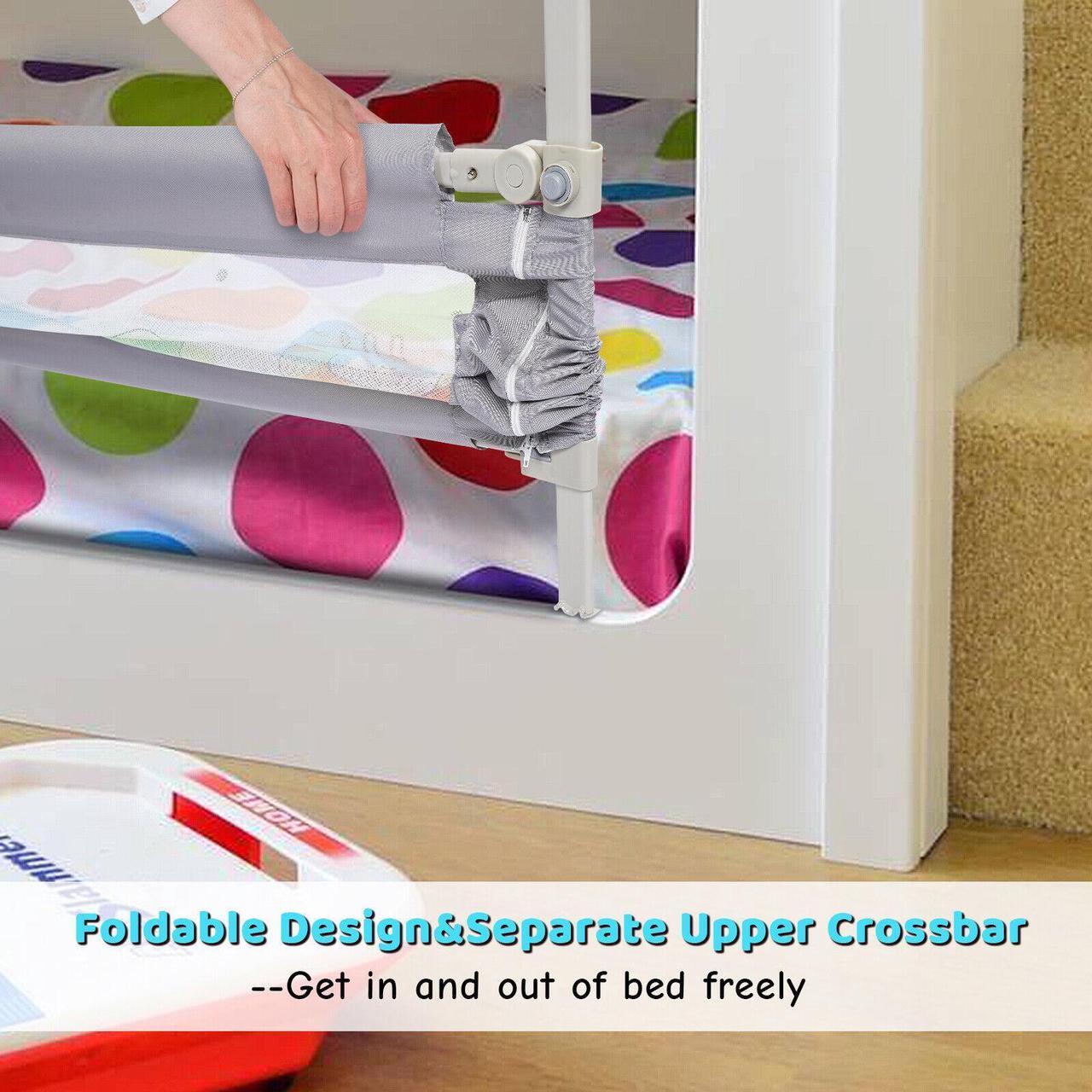 Alt view image 4 of 7 - FITNATE Toddlers Bed Guard Rail, Grey