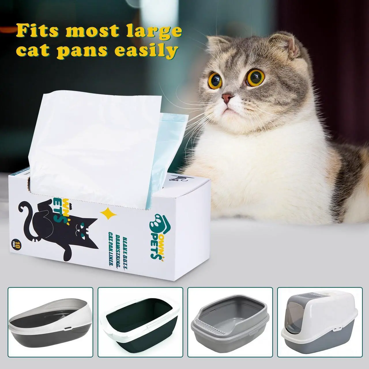 Alt view image 6 of 7 - Ownpets Durable Litter Box Liners, Medium Size 17" x 31"
