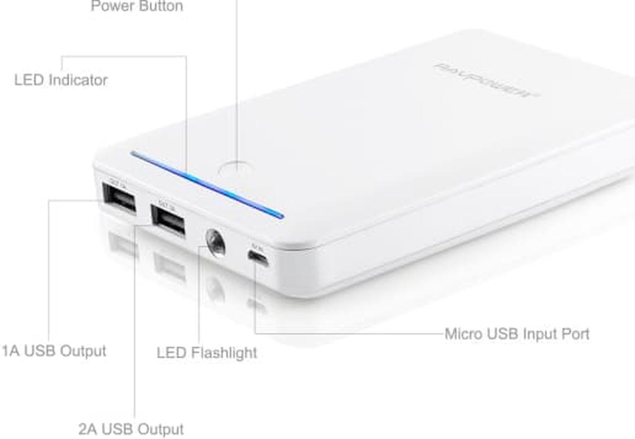 Alt view image 3 of 7 - RAVPower Deluxe 14000mAh Power Bank External Battery Charger for Tablets, Smartphones, and Other Mobile Devices