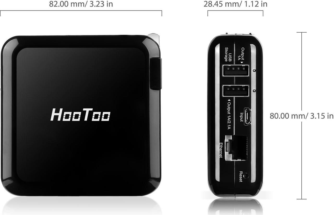 Alt view image 5 of 6 - HooToo HT-TM04 TripMate Elite Versatile Wireless N Travel Router with 6000mAh Battery Charger