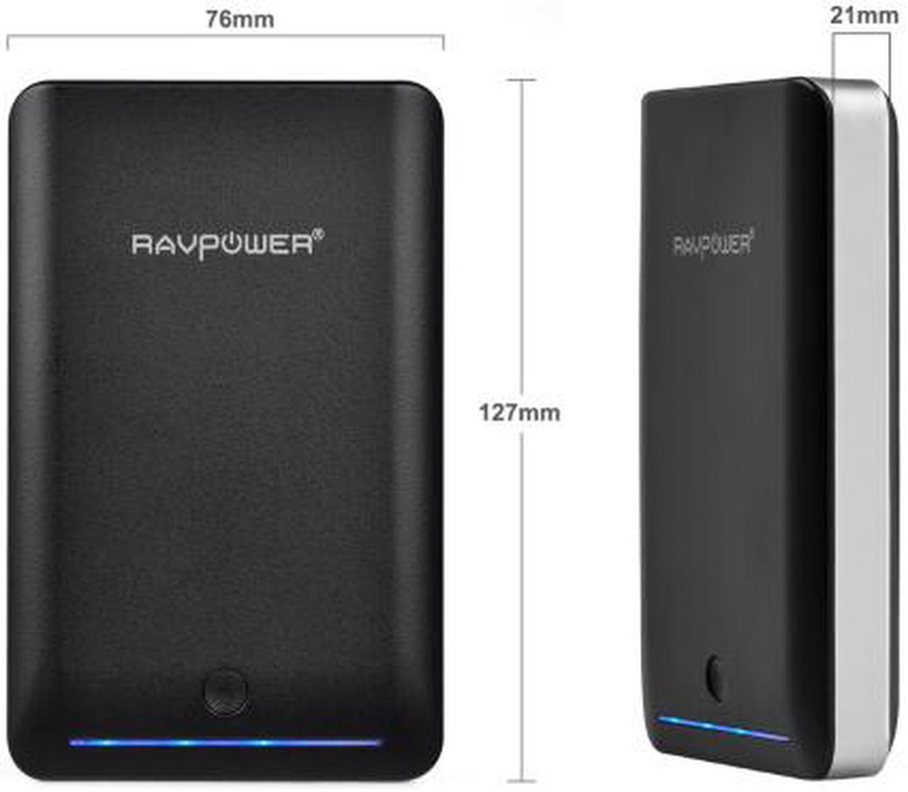 Alt view image 2 of 5 - RAVPower Deluxe 14000 mAh iSmart Power Bank External Battery Charger - Dual USB Output 5V / 1A & 5V / 2.4A (Black) for iPhone, iPad, Samsung Galaxy, Note, Google Nexus, HTC One and other mobile device