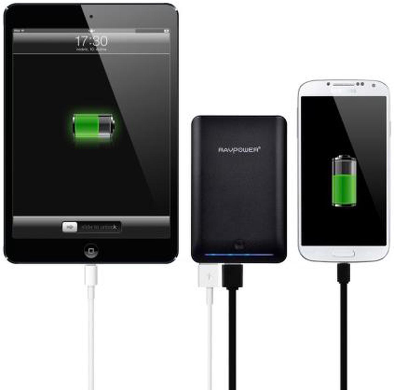 Alt view image 3 of 5 - RAVPower Deluxe 14000 mAh iSmart Power Bank External Battery Charger - Dual USB Output 5V / 1A & 5V / 2.4A (Black) for iPhone, iPad, Samsung Galaxy, Note, Google Nexus, HTC One and other mobile device