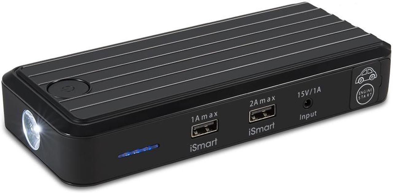 Alt view image 2 of 7 - RAVPower Portable Car Jump Starter Power Bank w/12,000 mAh Capacity 500 Amp Boost, 1A & 2A iSmart USB Charging Ports, LED Light & Strobe