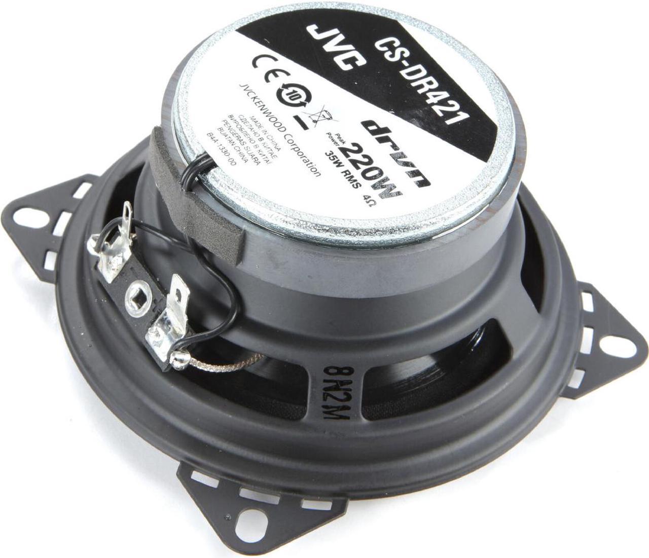 Alt view image 9 of 20 - JVC 4" DRVN CS-DR421 220W Peak (35W RMS) 4" 2-way DRVN Series Coaxial Factory Upgrade Car Speakers (Pair)
