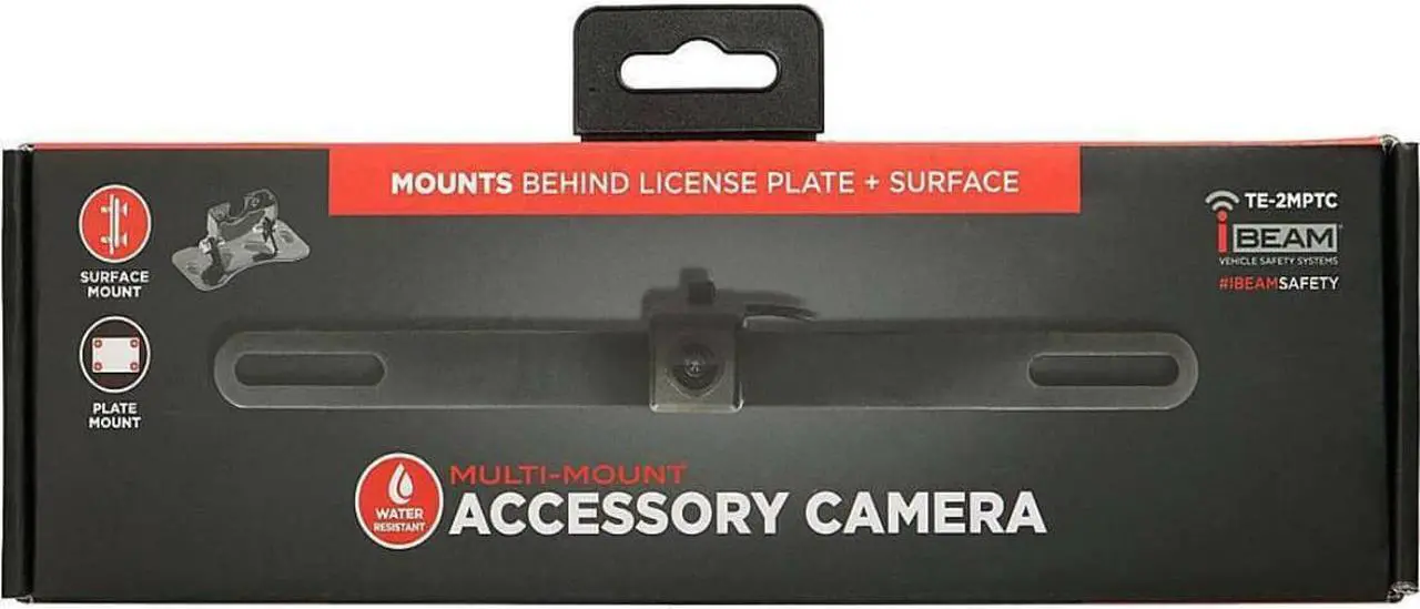 Alt view image 3 of 3 - iBeam TE-2MPTC Surface License Plate Multi-Mount Accessory Back-up Camera