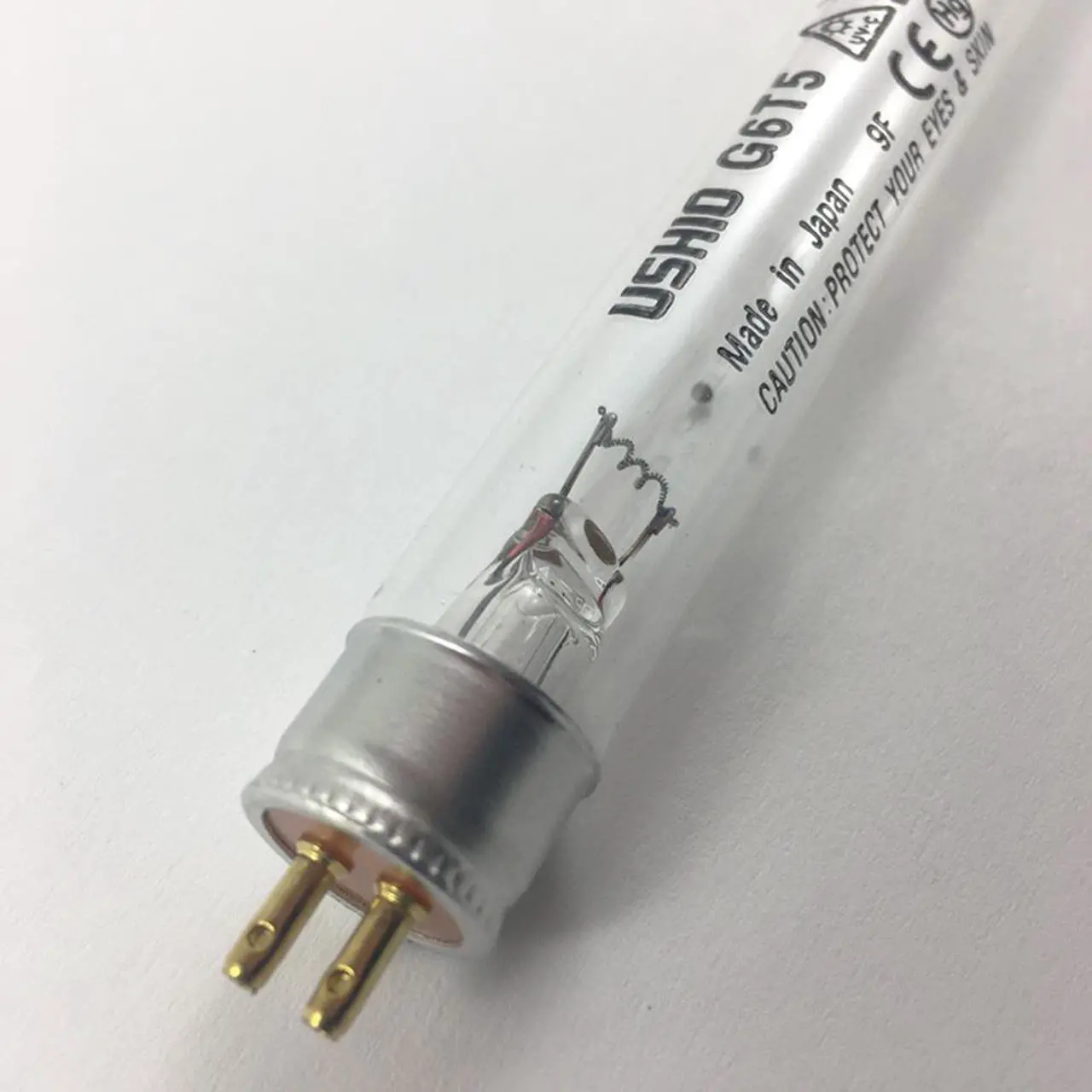Alt view image 5 of 5 - USHIO G6T5 6W Germicidal Low Pressure Mercury-Arc Lamp