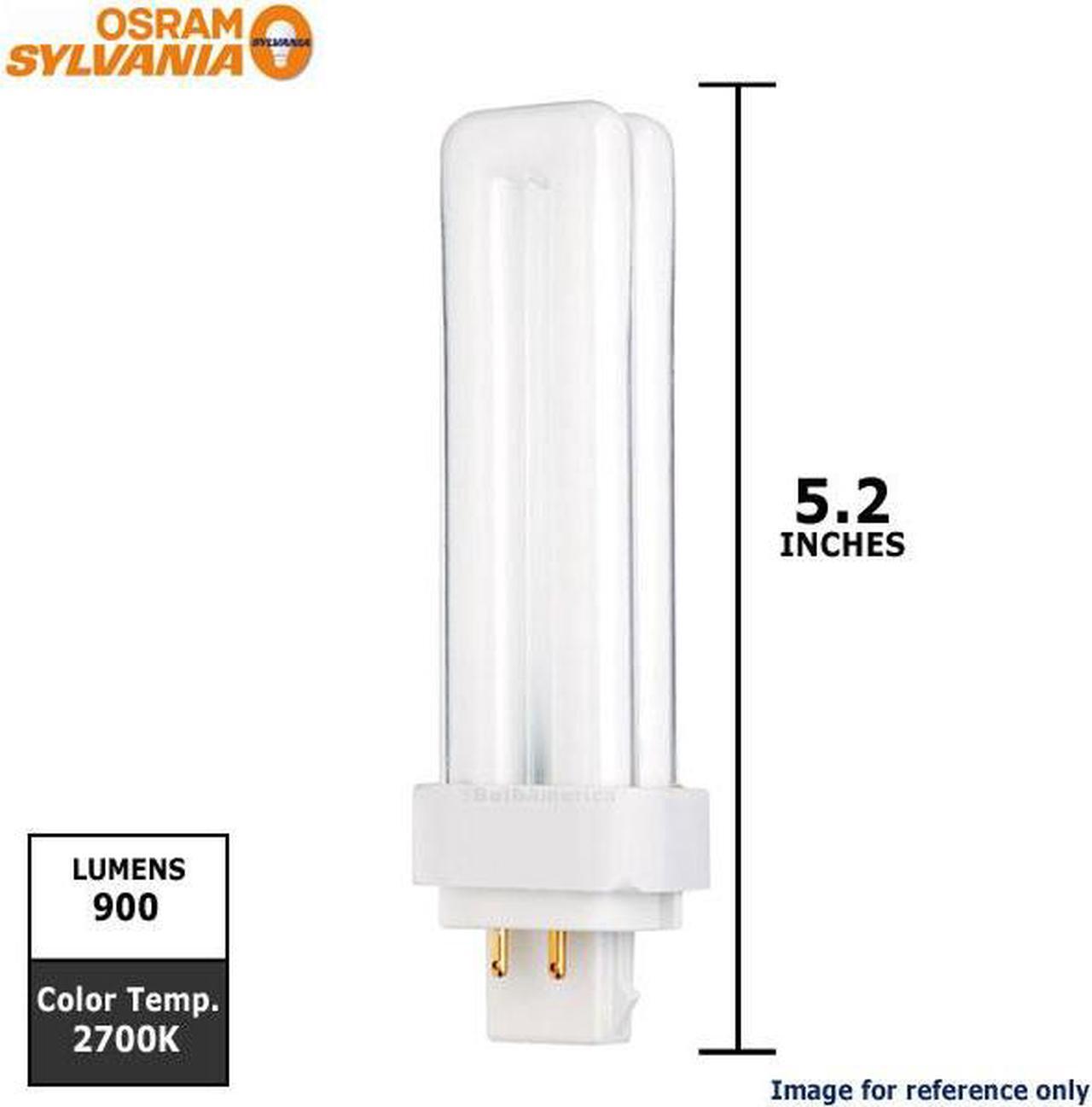 Alt view image 2 of 3 - Sylvania 13W 4-Pin G24Q-1 Plug-In base 2700K Compact Fluorescent bulb