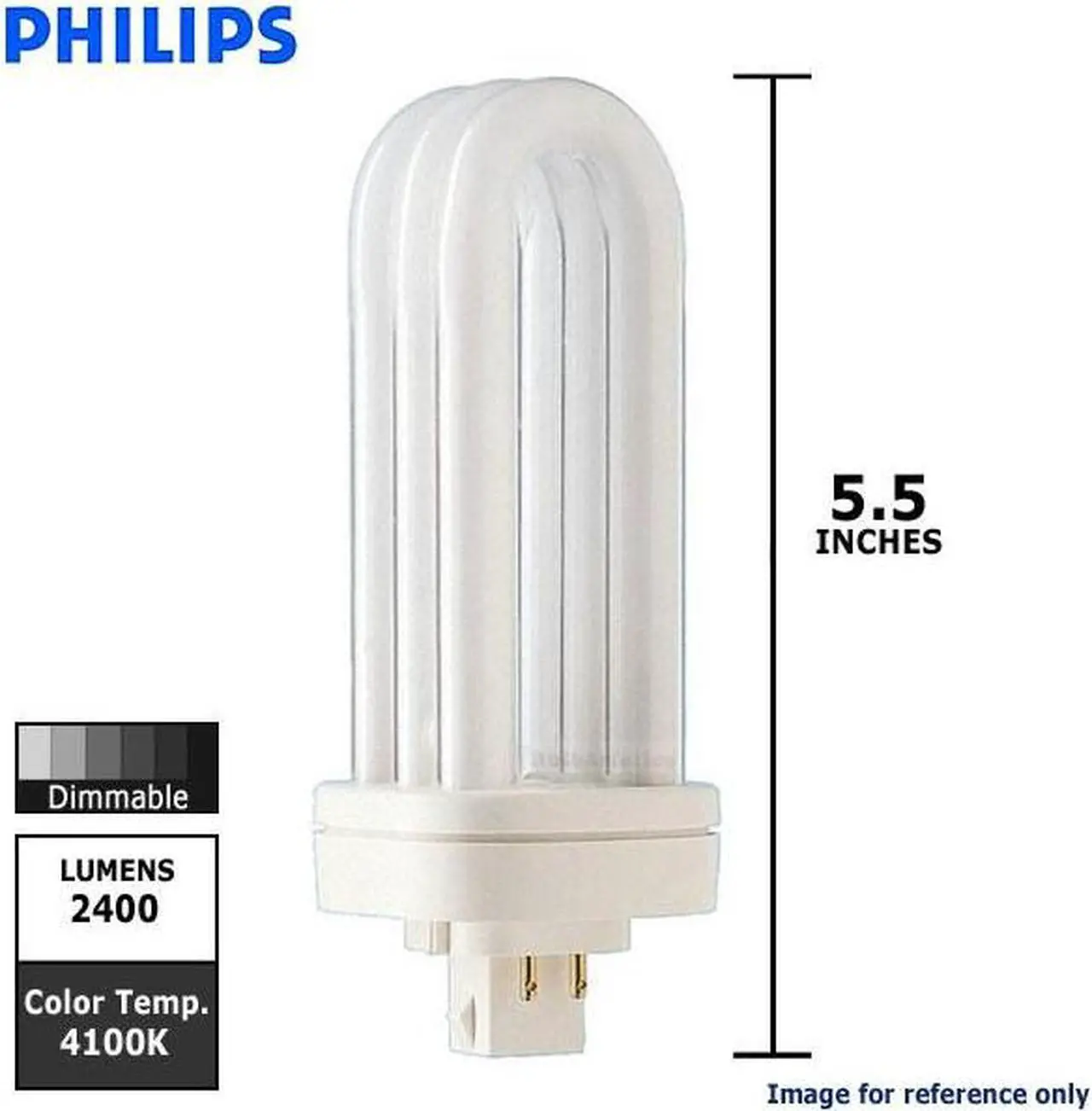 Alt view image 5 of 8 - Philips 268722 - PL-T 32W/41/4P/ALTO Triple Tube 4 Pin Base Compact Fluorescent Light Bulb
