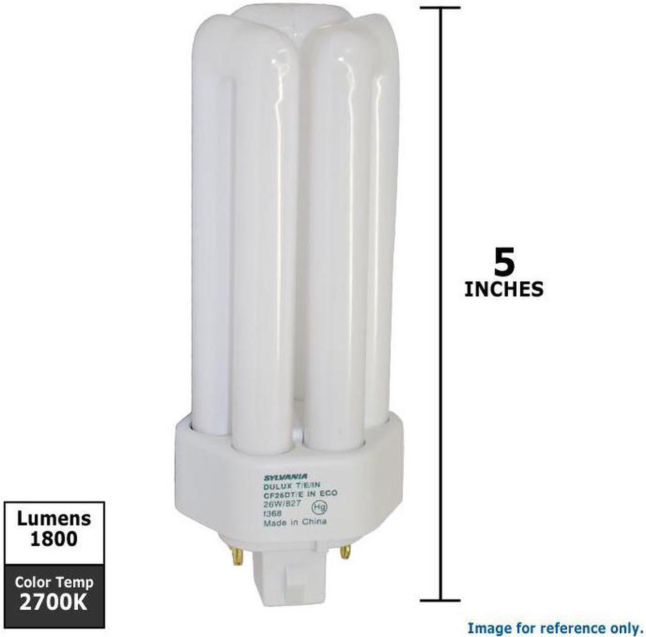 Alt view image 4 of 10 - Sylvania 20879 26W 2700K CF26DT/E/IN/827/ECO 4 Pin Triple Tube Fluorescent Bulb