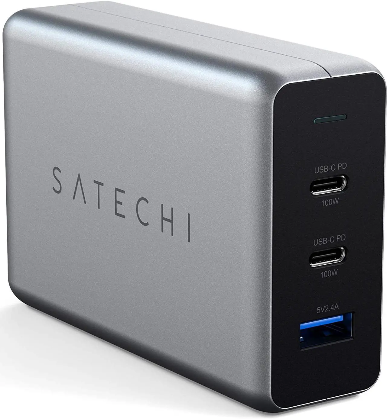 Main image of Satechi 100W USB-C PD Compact Wall Charger – Powerful GaN Tech – Compatible with 2020 MacBook Pro 16-inch, 2020 iPad Pro, 2020 iPad Air, 2020 MacBook Air, iPhone 11 Pro Max/11 Pro/11 (US)