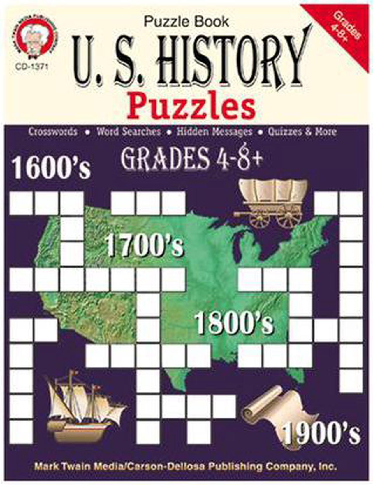 Main image of CARSON DELLOSA CD-1371 U.S. HISTORY PUZZLES BOOK