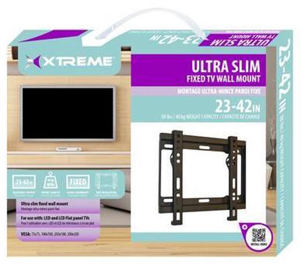 Alt view image 3 of 5 - Xtreme Max Load 88lbs/40kg Ultra Slim Fixed TV Wall Mount 23"-42" 18014