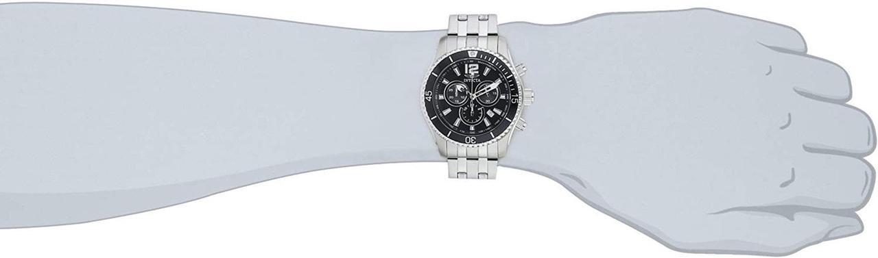 Alt view image 9 of 12 - Invicta 0621 Men's Stainless Steel Black Dial Chronograph