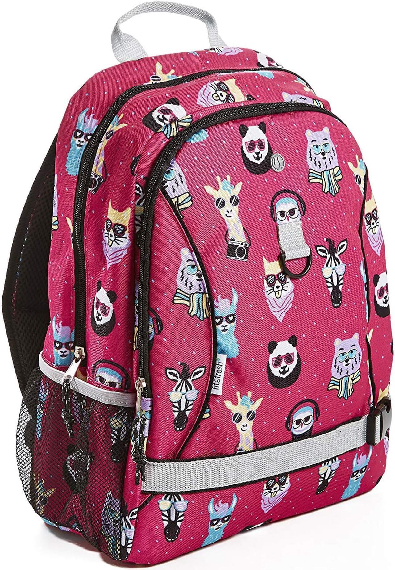 Alt view image 2 of 3 - MedPort 2733KFFWB1933 Fit & Fresh Pink Hipster Animals Backpack