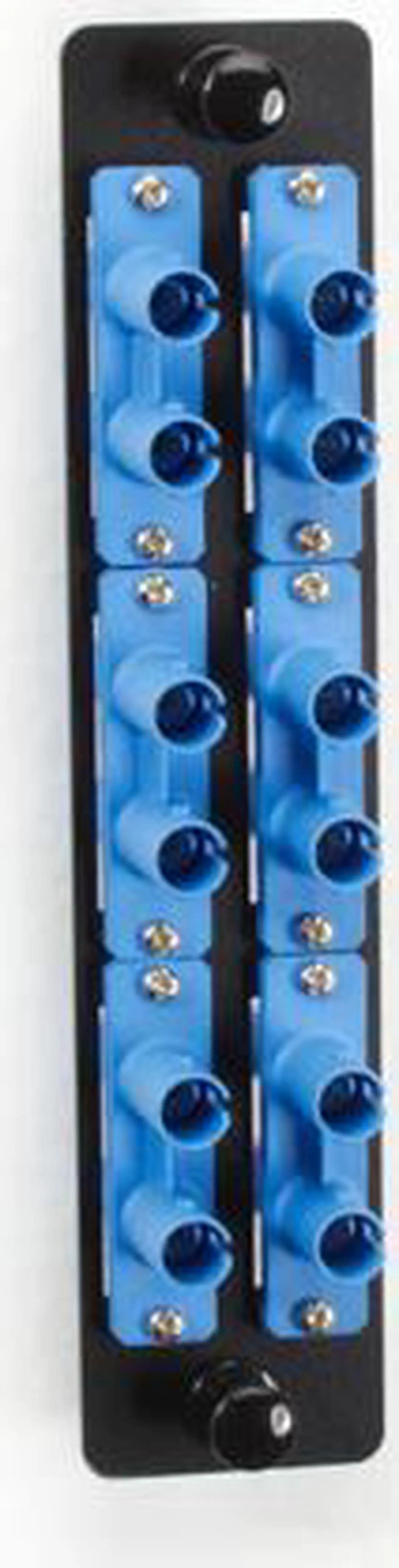 Alt view image 2 of 7 - Black Box High-Density Adapter Panel, Ceramic Sleeves, (6) ST Duplex Pairs, Blue - 6 x ST Duplex - 6 Port(s) - 6 x RJ-11 - 6 x Duplex