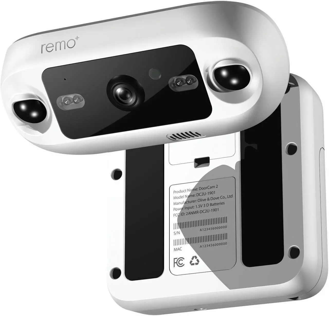Alt view image 10 of 17 - Remo+ DoorCam 2 Full HD Over-the-Door Smart Security Camera, White #DCM2M
