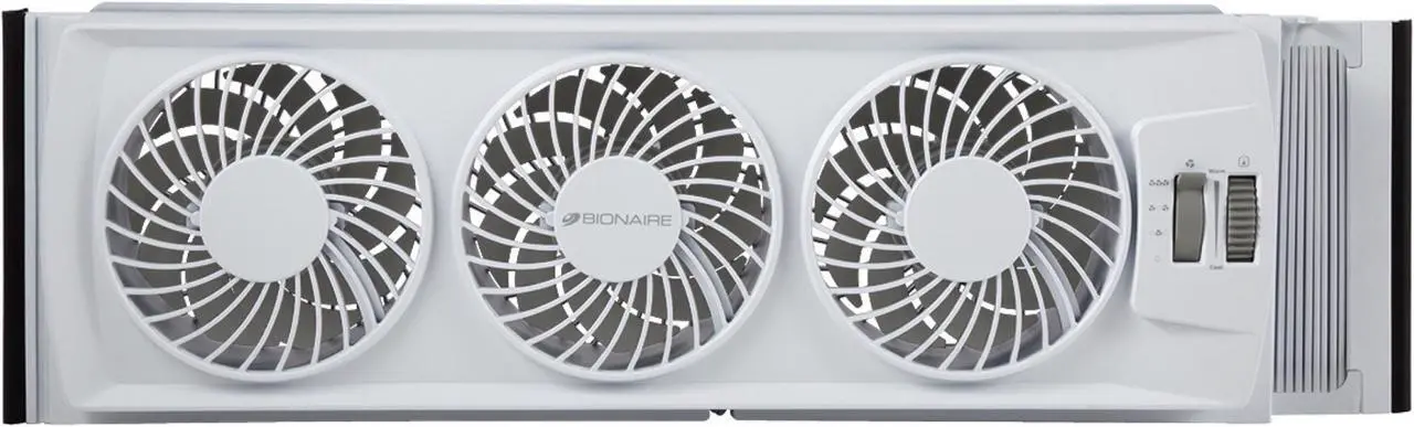Alt view image 7 of 12 - Bionaire Thin Window Fan with Comfort Control Manual Thermostat BWF0502M-WM