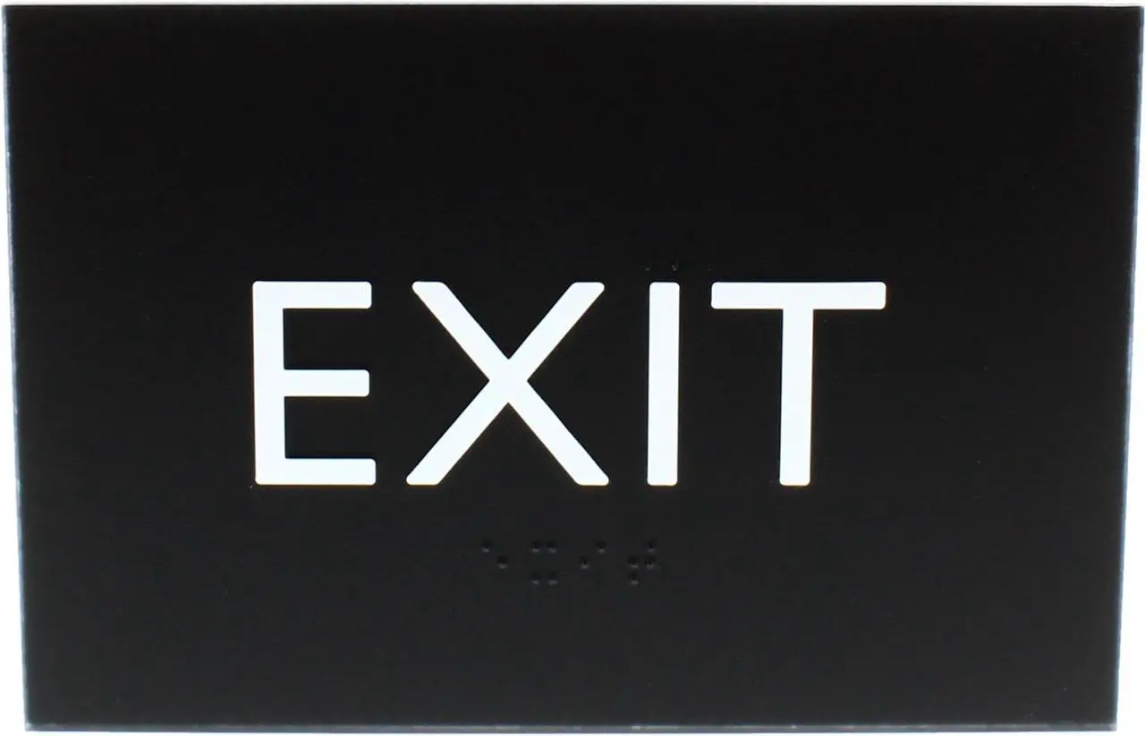 Main image of Lorell Exit Sign, Black, 4-1/2"  x6-4/5" x 1/2", Each (LLR02671)