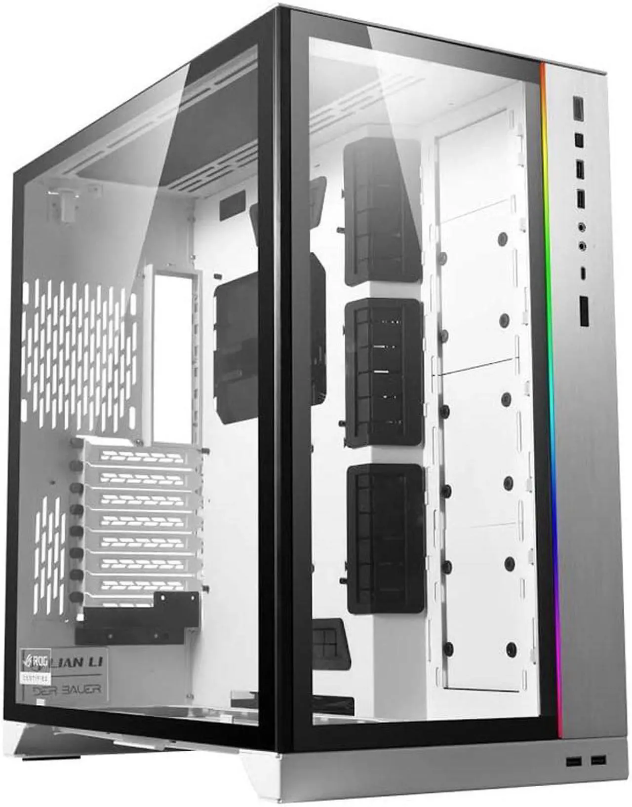 Alt view image 9 of 8 - LIAN LI O11 Dynamic XL ROG Certificated - White Color - Tempered Glass on the Front, and Left Side - E-ATX, ATX Full Tower Gaming Computer Case - O11D XL-W