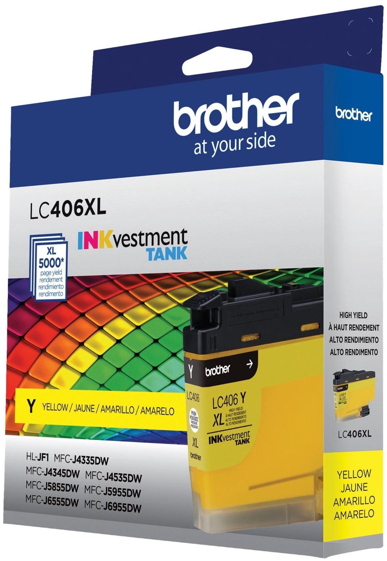 Brother LC406XLYS INKvestment High-Yield Ink 5000 Page-Yield Yellow