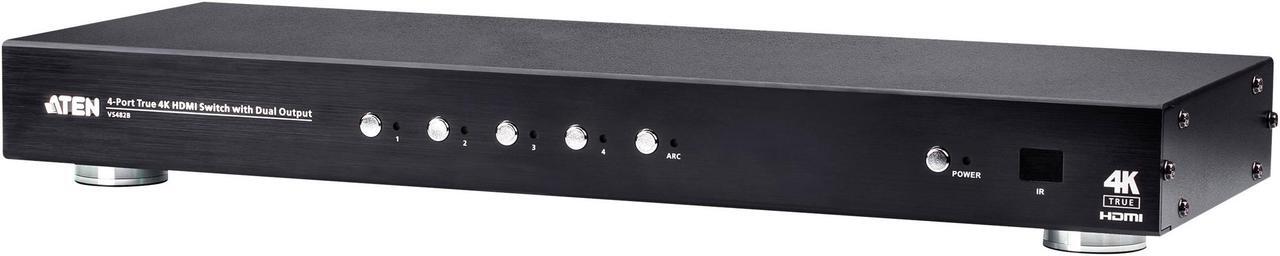 Alt view image 6 of 13 - Aten 4-Port True 4K HDMI Switch with Dual Output VS482B - 4096 x 2160 - 4K - 4 x 2 - 2 x HDMI Out