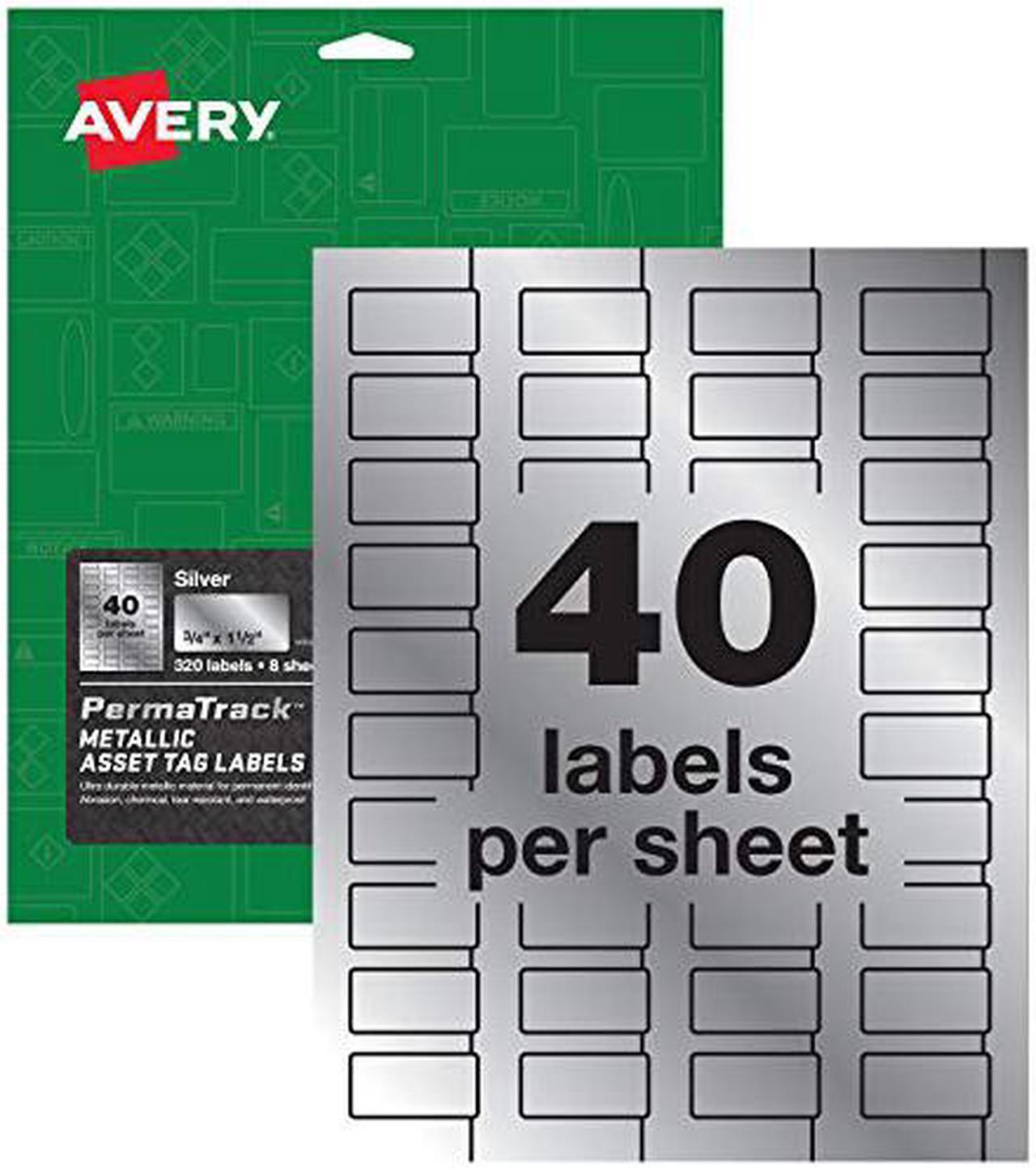 Alt view image 9 of 15 - avery permatrack metallic asset tag labels, 3/4" x 11/2", 320 labels 61523