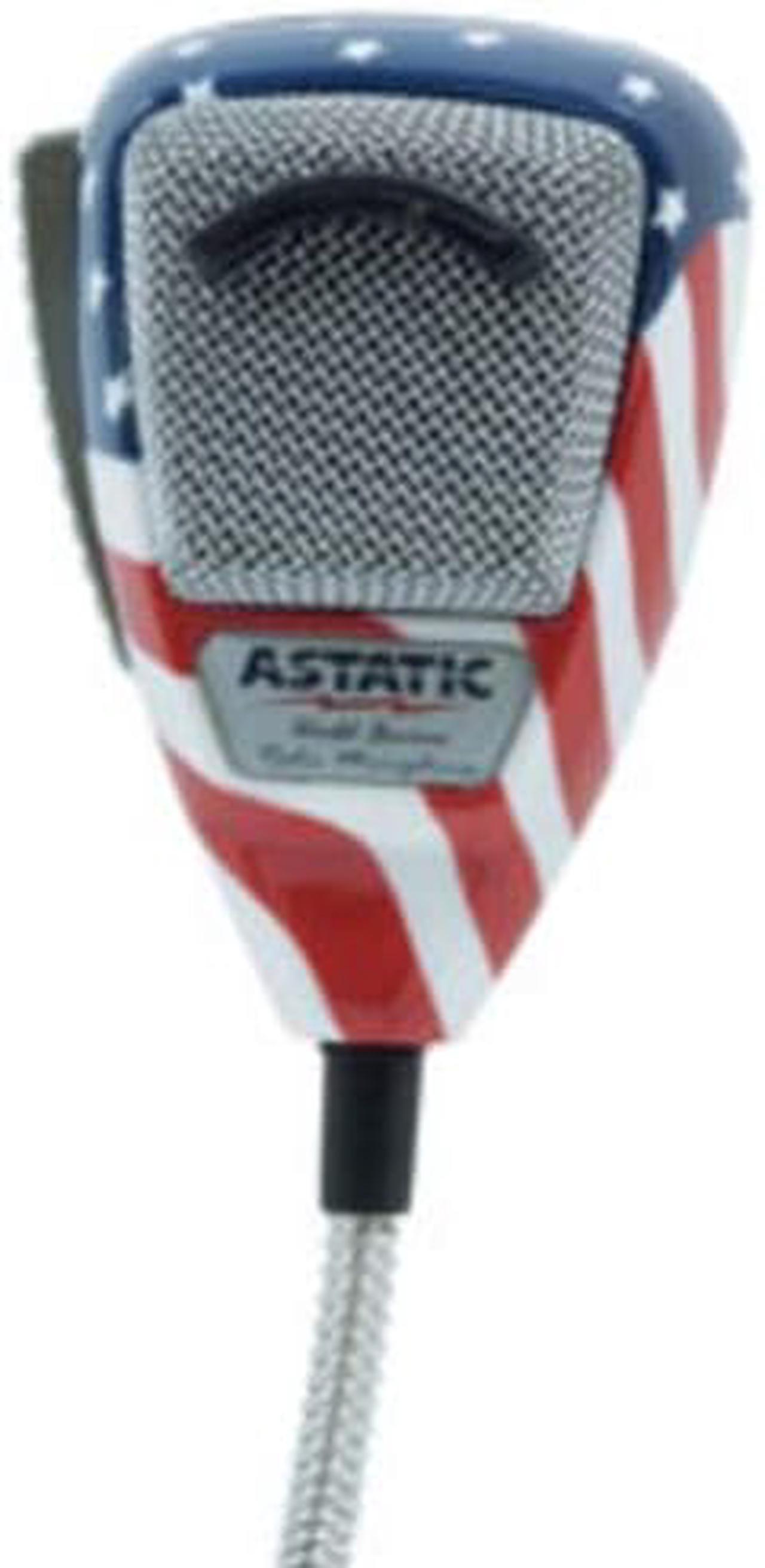 Alt view image 7 of 9 - ASTATIC TM 302-10309 636L NOISE CANCELING 4-PIN CB MICROPHONE  STARS N     STRIPES