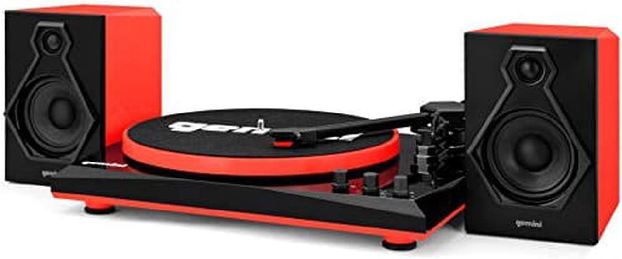 Alt view image 7 of 12 - Gemini TT-900BR Vinyl Record Player Turntable w/Bluetooth & Speakers, Black/Red