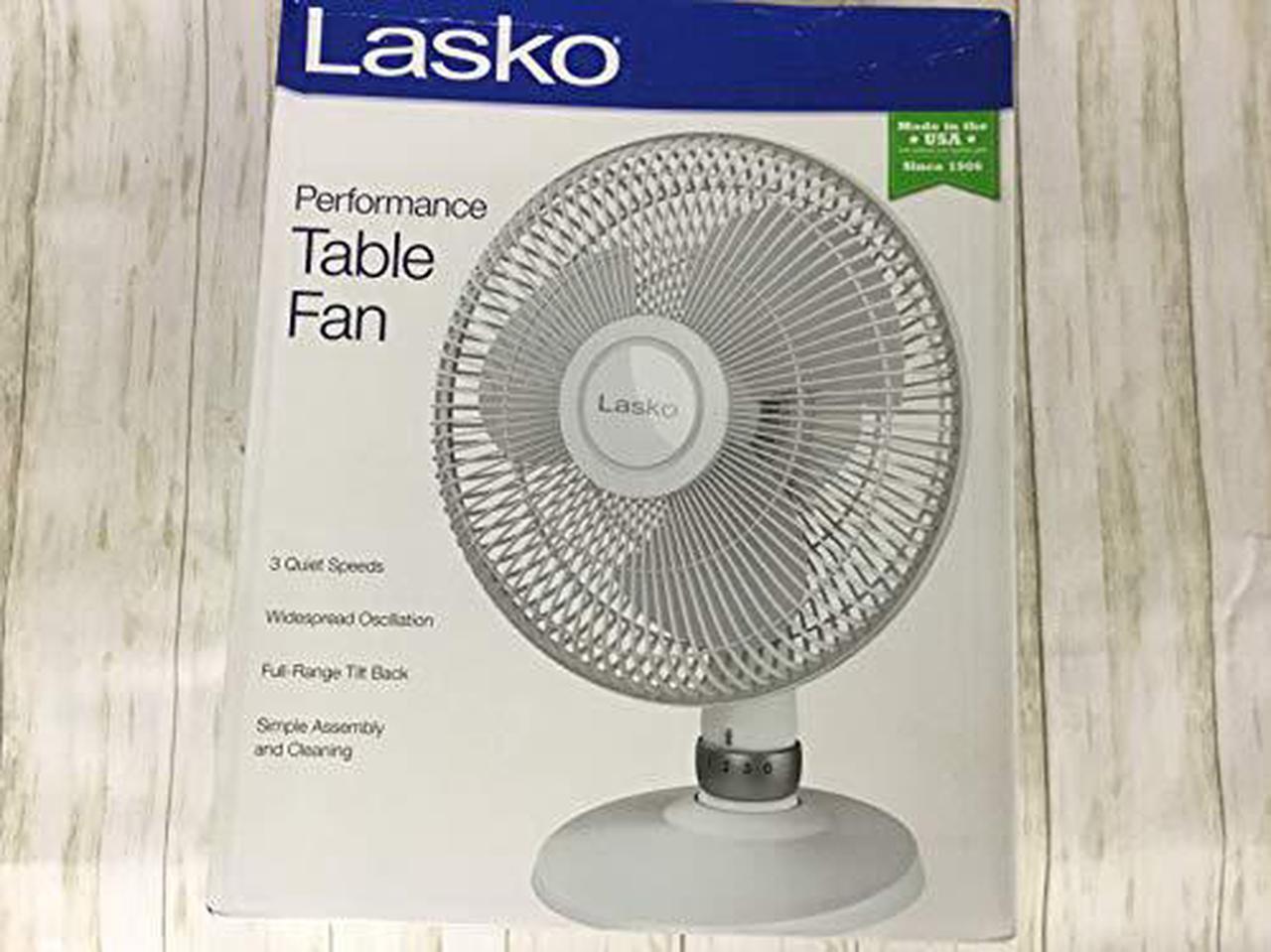 Alt view image 6 of 10 - Lasko 12" Table Fan With Dial On Stand - White D12225
