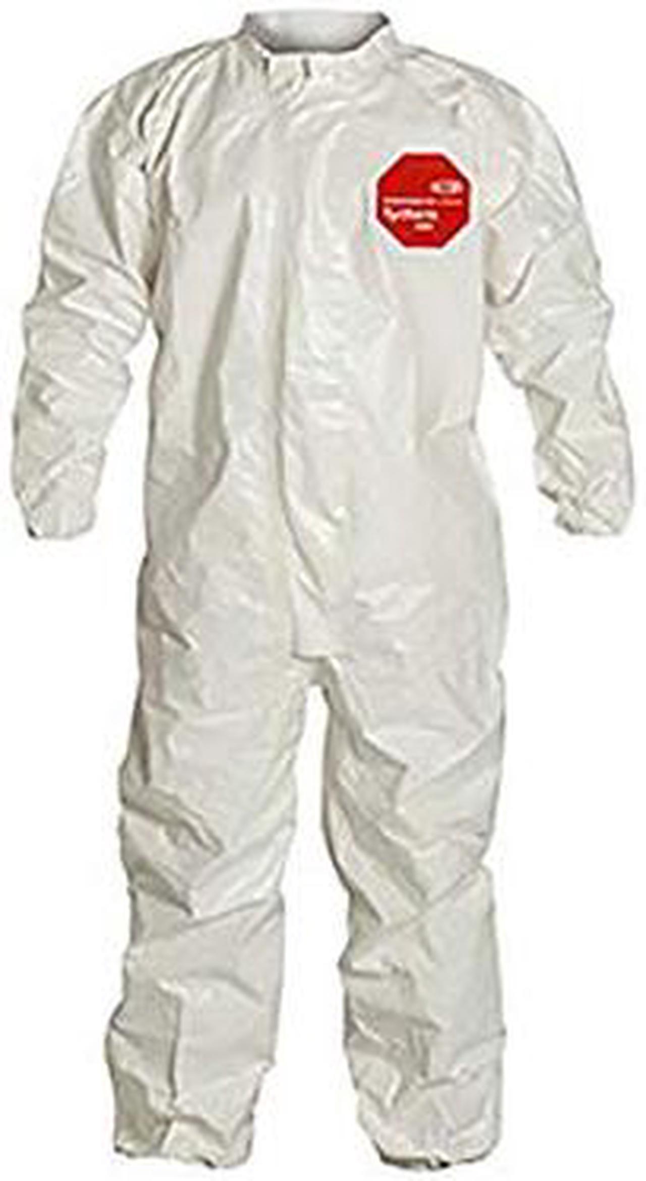 Alt view image 7 of 10 - TYCHEM® 4000, COVERALL, ZIPPER FRONT, ELASTIC WRIST AND ANKLE, STORMFLAP