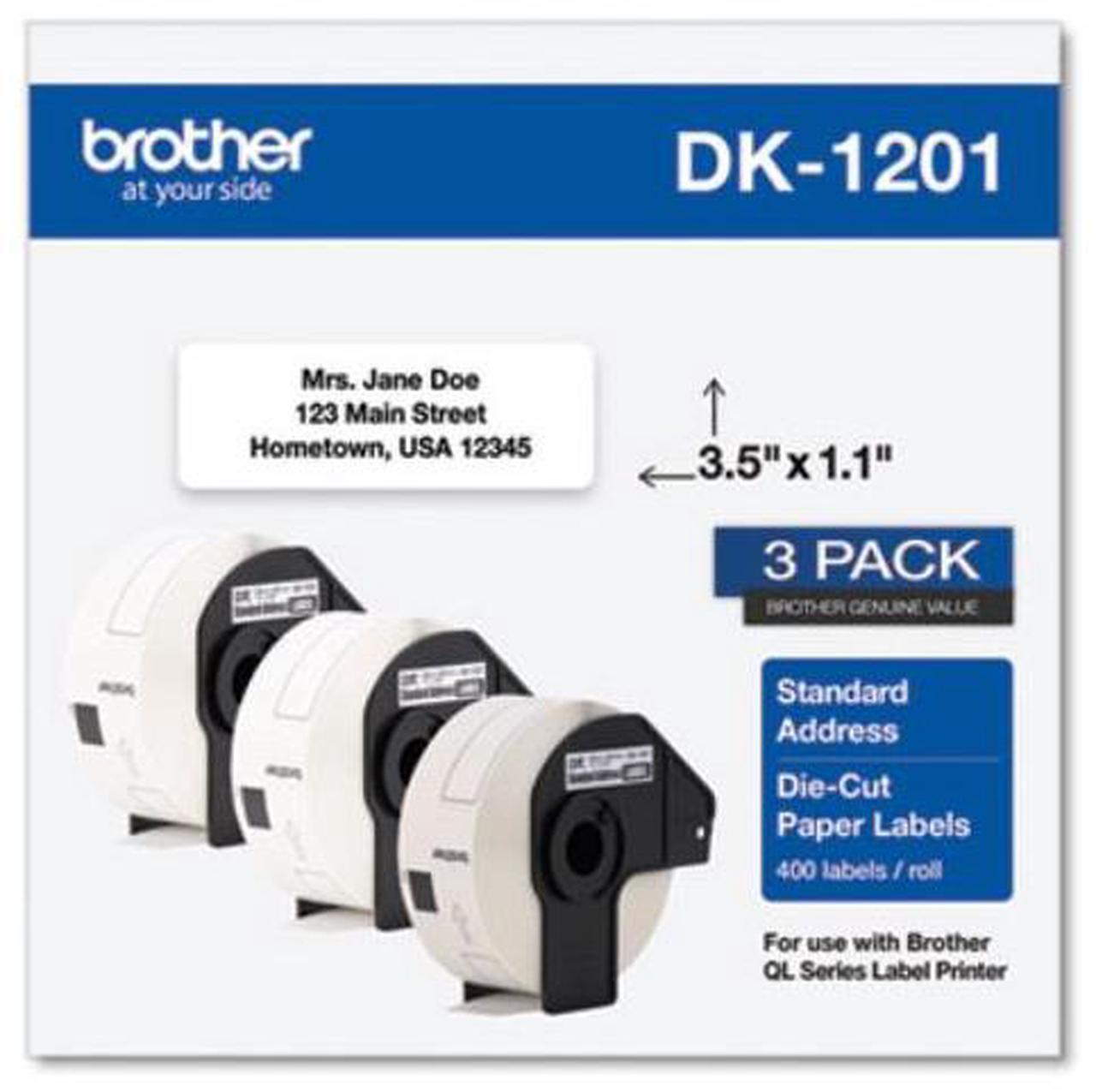 Alt view image 6 of 13 - Brother Genuine DK1201 DieCut Standard Rolled Address Labels for QL Printers 3Pk