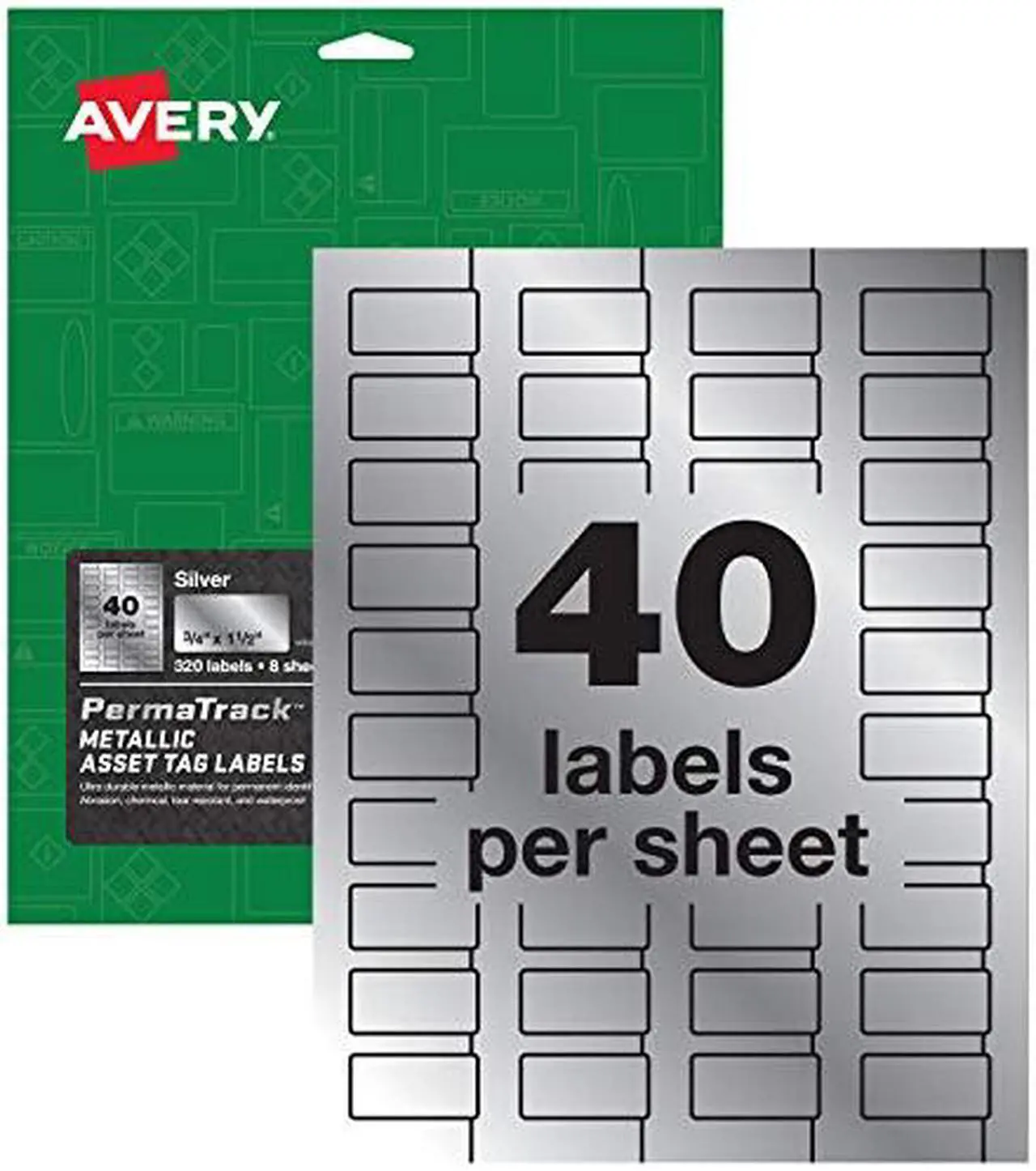 Alt view image 13 of 15 - avery permatrack metallic asset tag labels, 3/4" x 11/2", 320 labels 61523