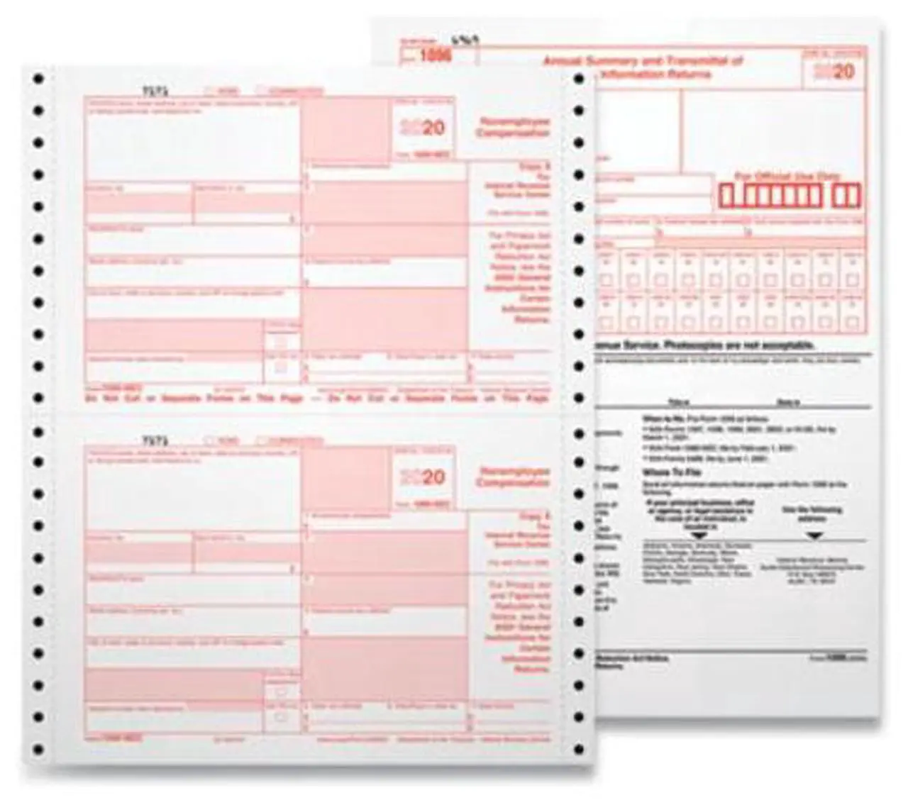 Alt view image 8 of 10 - 4-Part 1099-NEC Continuous Tax Forms, 8.5 x 11, 24/Pack 2299NEC