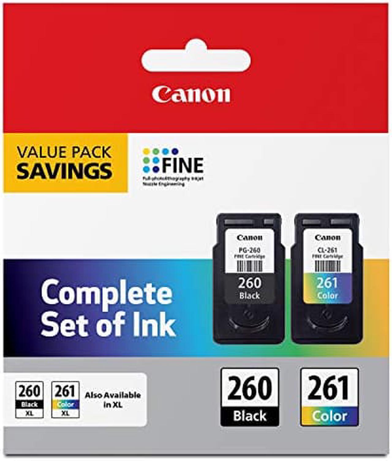 Alt view image 12 of 18 - Canon PG-260 Black & CL-261 Color Ink Cartridge Value Pack for PIXMA TS5320
