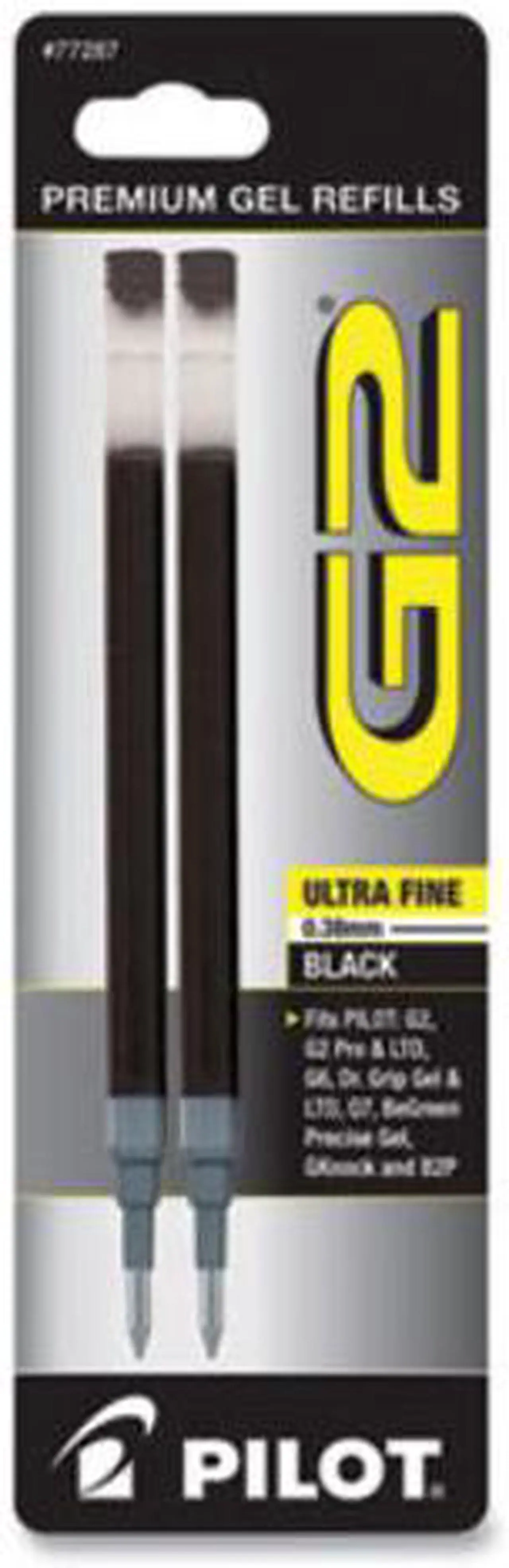 Alt view image 9 of 11 - Pilot Refill for Pilot G2 Gel Ink Pens Ultra Fine Point Black Ink 2/Pack 77287