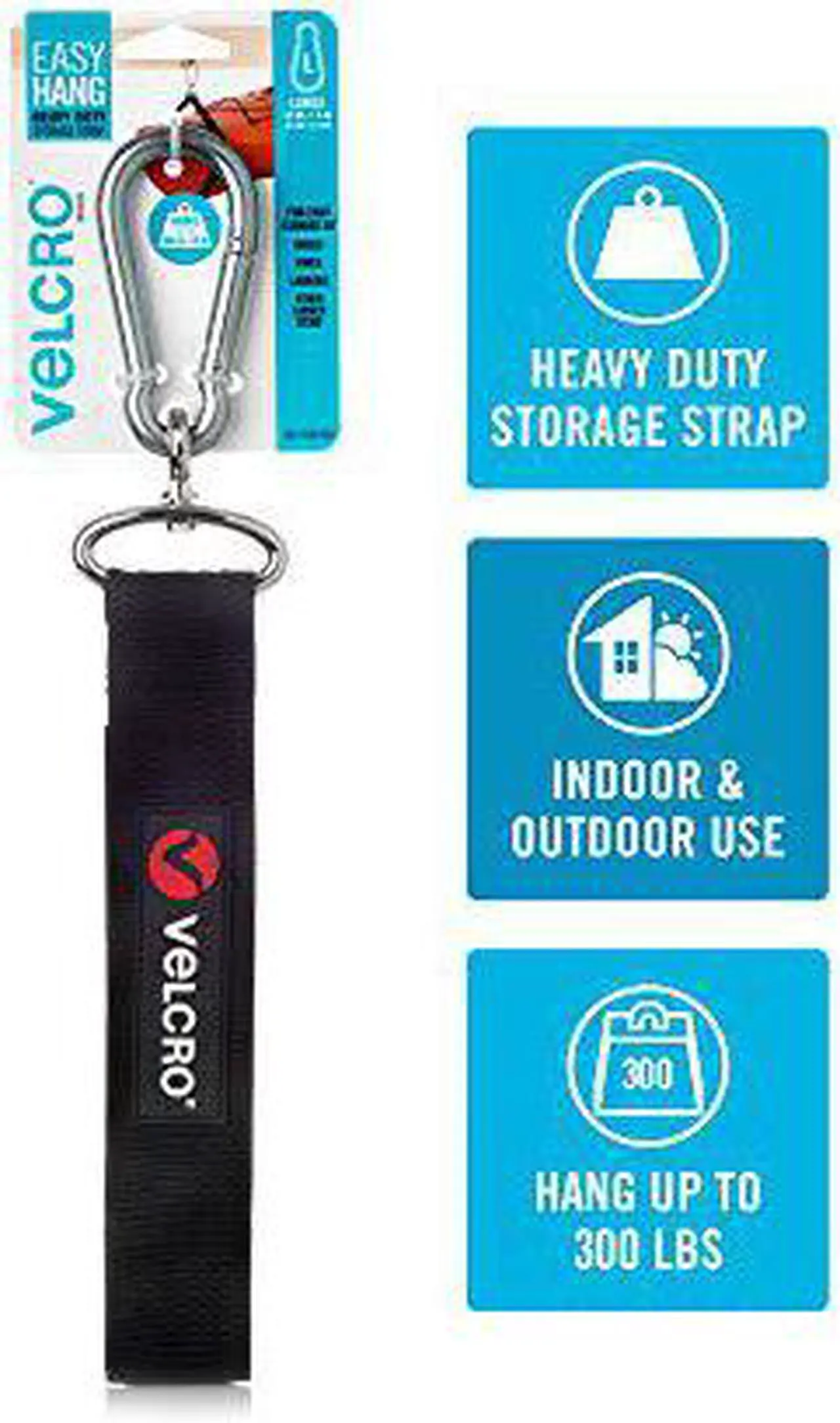 Alt view image 5 of 7 - VELCRO Brand EASY HANG Large Strap, Black VEL-30134-USA