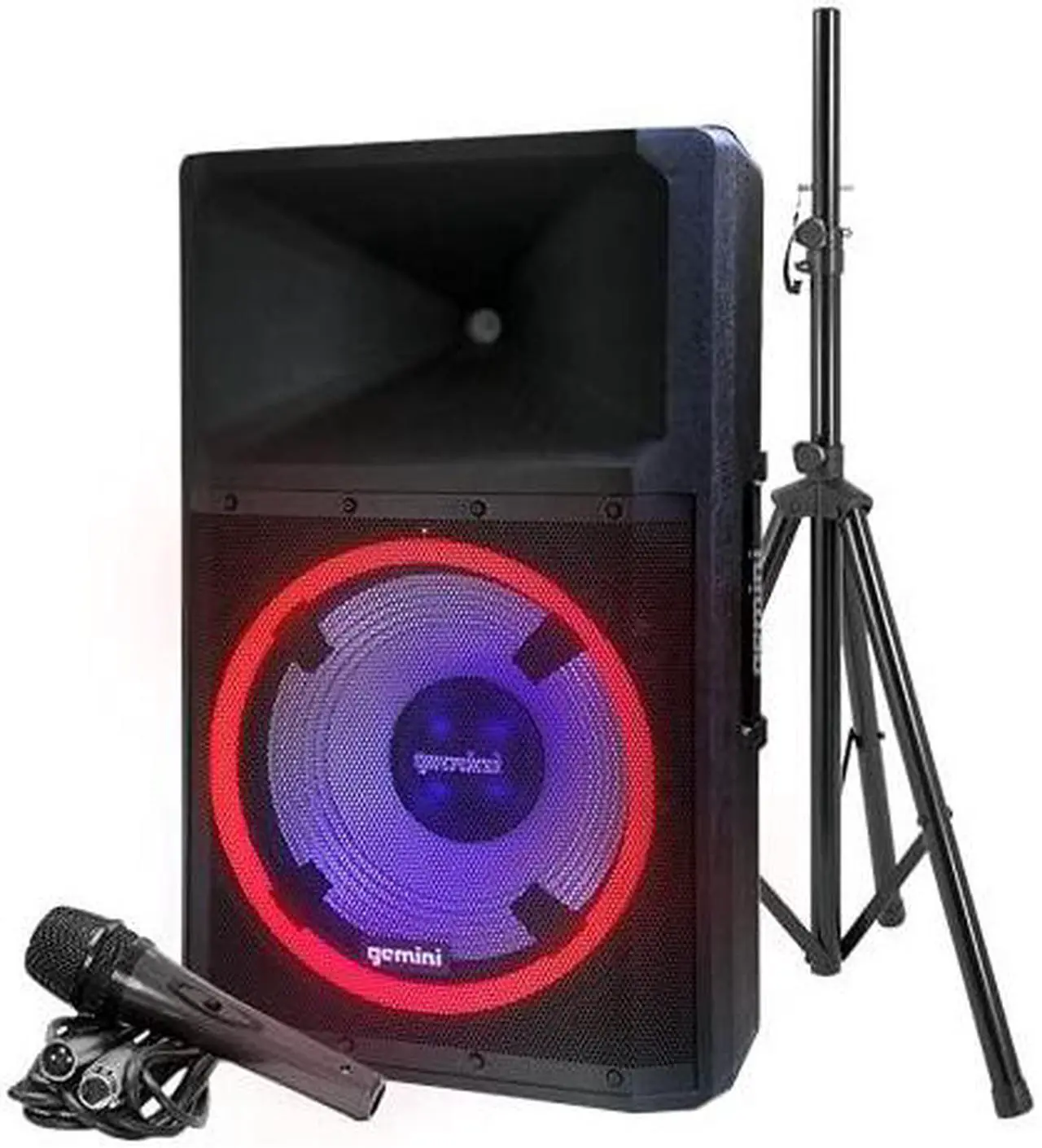 Alt view image 14 of 20 - Gemini GSP-L2200PK Unleash the Ultimate 15" Bluetooth Party Speaker with Dynamic LED Lights, Built in Media Player, and Included Microphone and Speaker Stand