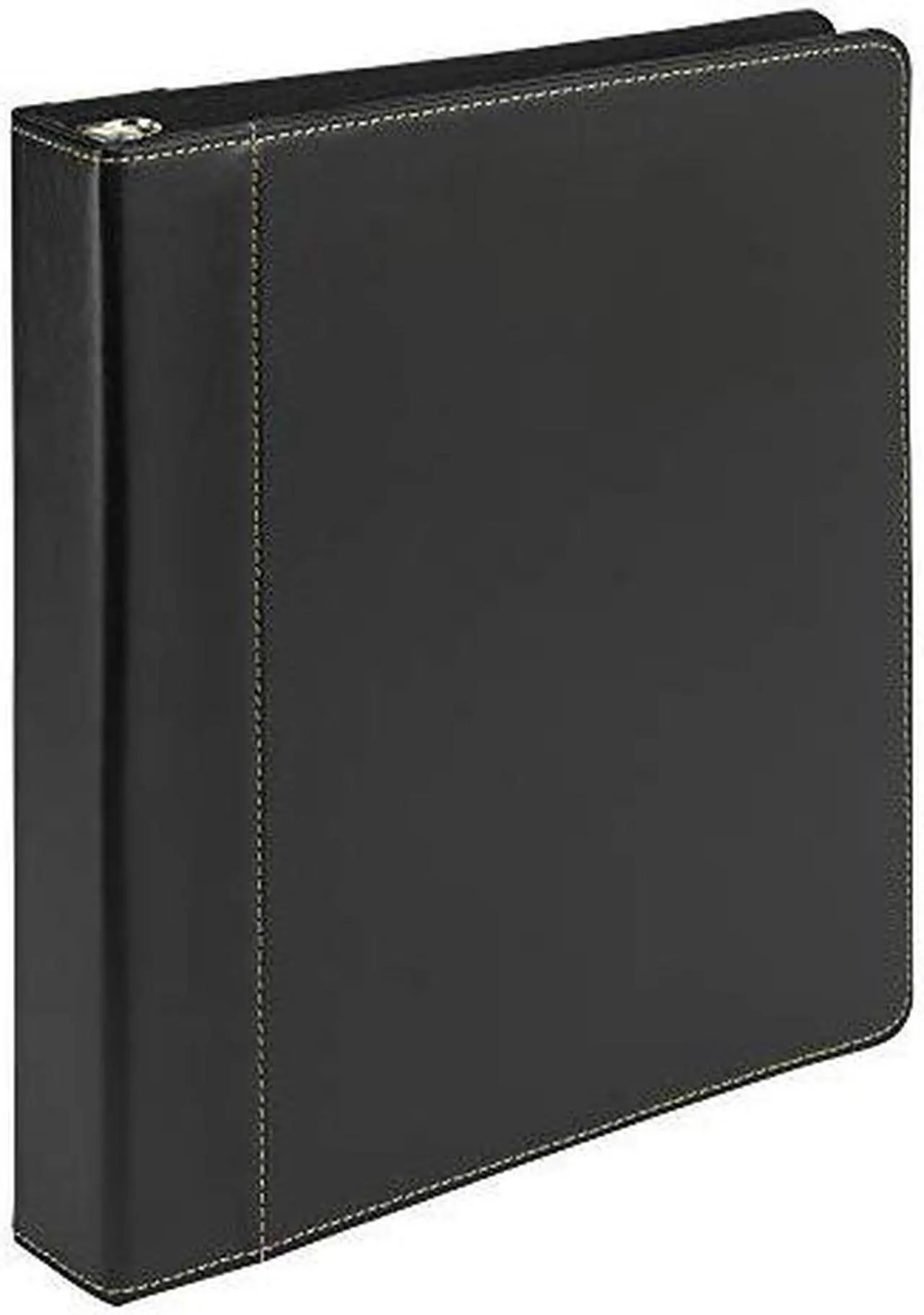 Alt view image 2 of 4 - Samsill 1" Contrast Stitch Leather 3 Ring Binder, Portfolio Organizer, 3 Ring Binder, (8.5 x 11), Holds 200 Sheets, Black