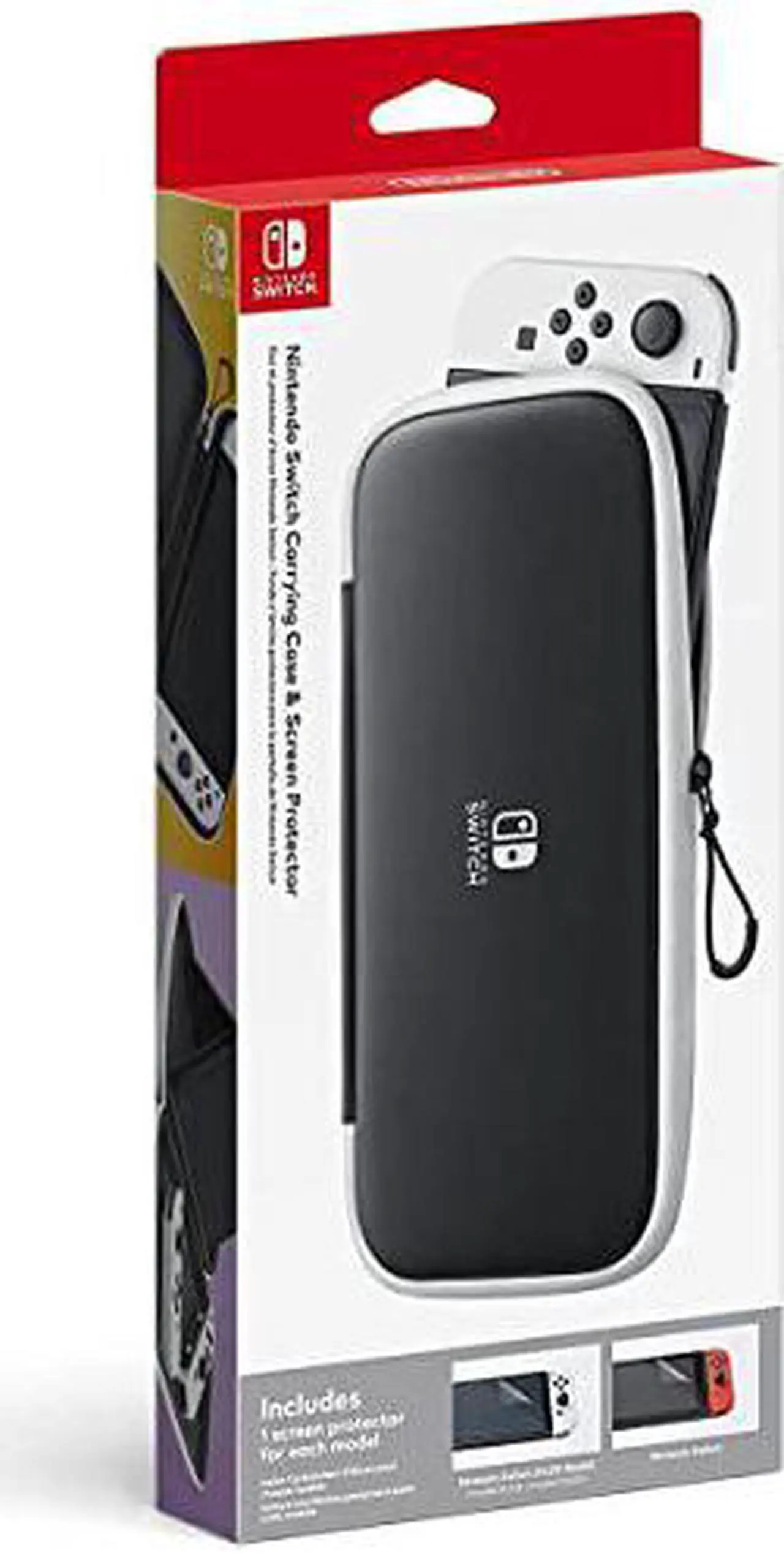 Alt view image 15 of 20 - Nintendo Switch Carrying Case & Screen Protector - Black and White