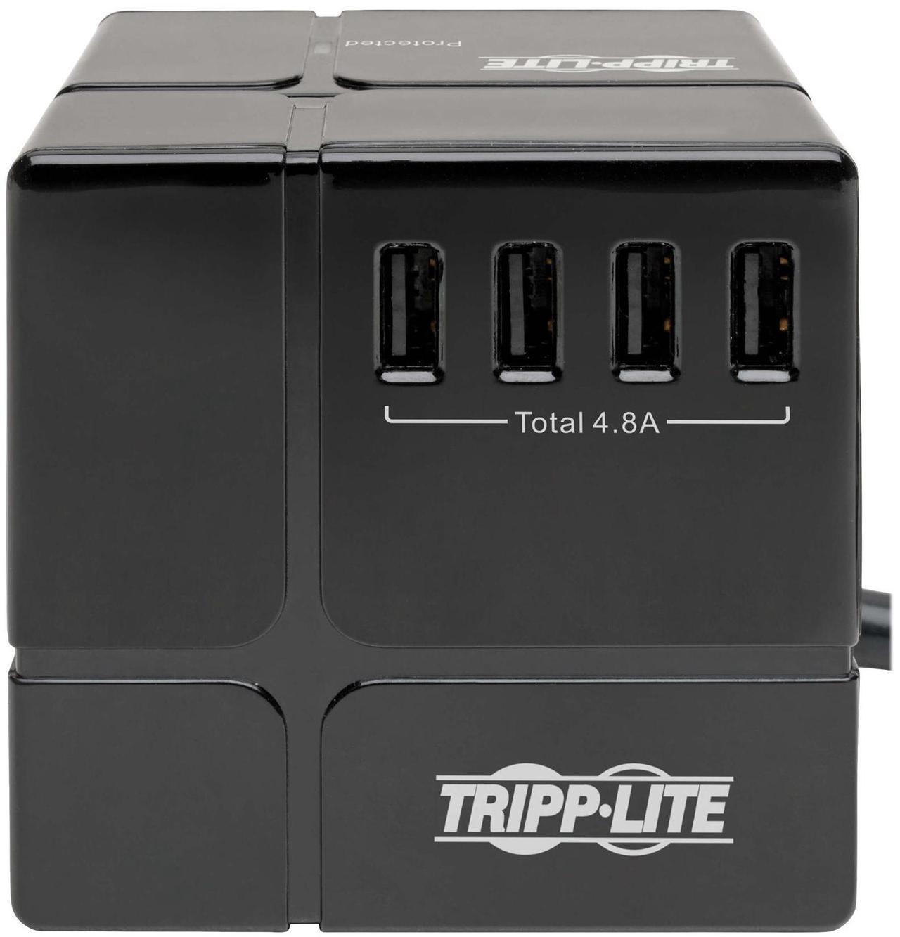 Alt view image 4 of 4 - Tripp Lite Safe-IT Cube Surge Protector & Charging Station, 3-Outlets, 6-USB Fast Charging Ports, Antimicrorial Protection, 8ft / 2.4M Cord (TLP368CUBEUAM)