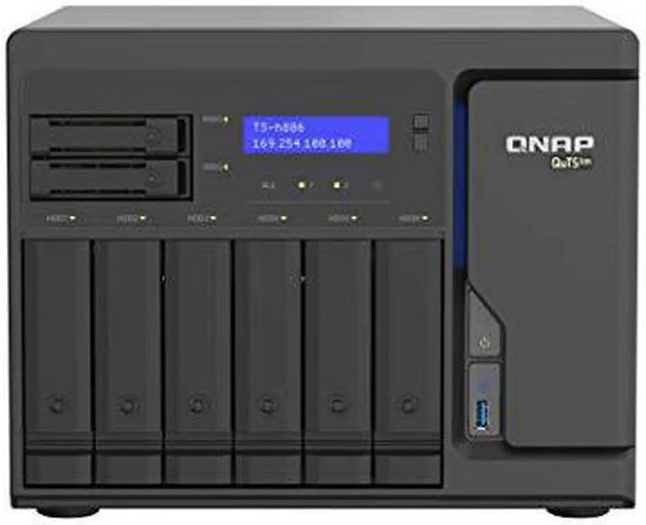 Alt view image 9 of 16 - QNAP 8-Bay QuTS hero NAS, Xeon D-1622 2.6GHz, 16GB ECC RAM