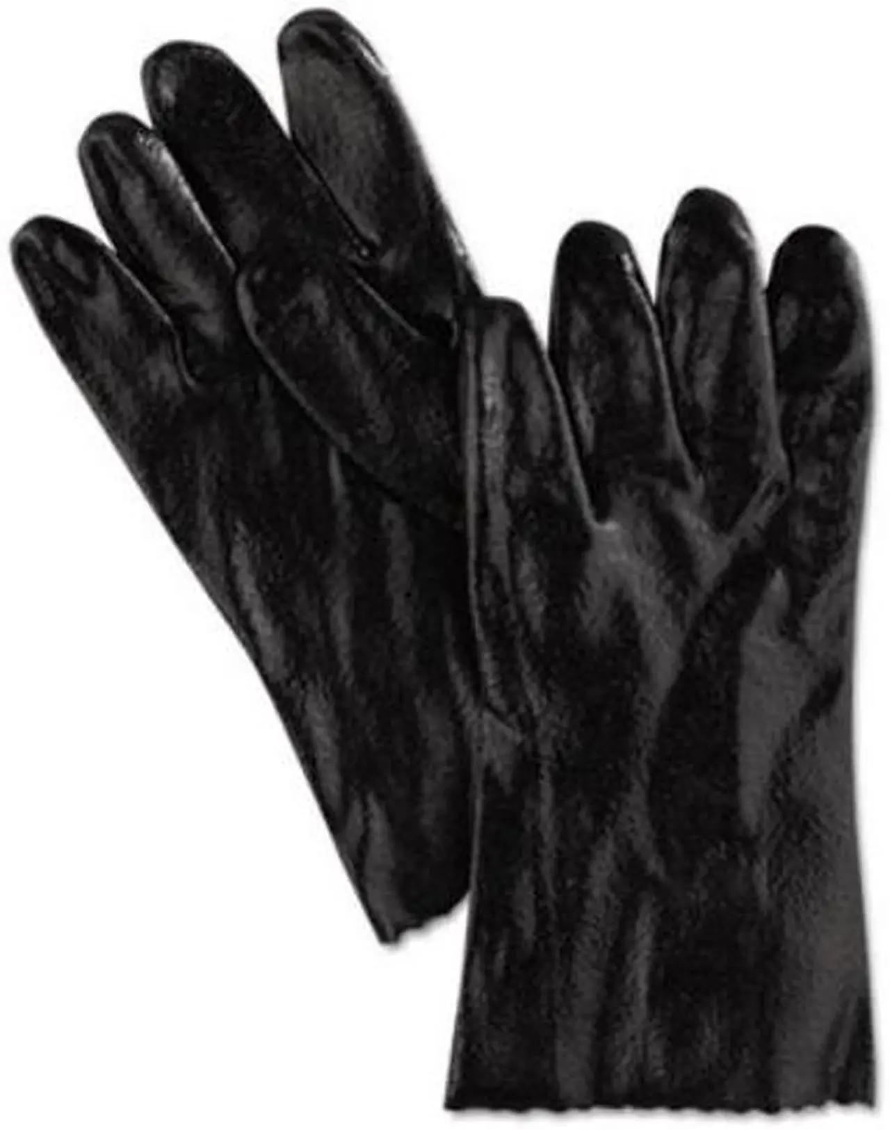 Alt view image 3 of 5 - MCR Safety Memphis Glove Rough Finish Dipped Gloves PVC Large Black 12 Pairs 6212R