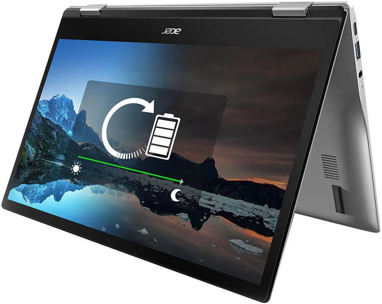 Alt view image 10 of 19 - Acer Chromebook Spin 513 R841LT R841LT-S6DJ 13.3" Touchscreen 2 in 1 Chromebook - Full HD - 1920 x 1080 - ARM Kryo 468 Octa-core (8 Core) 2.40 GHz - 8 GB RAM - 128 GB Flash Memory - Qualcomm SC71