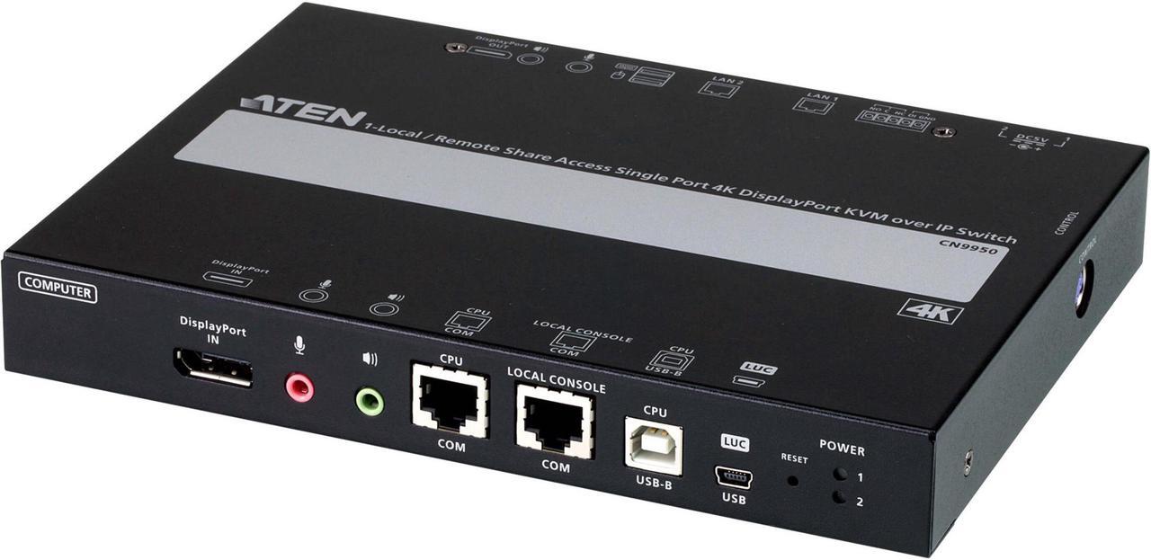 Alt view image 2 of 5 - ATEN 1-Local/Remote Share Access Single Port 4K DisplayPort KVM over IP Switch CN9950