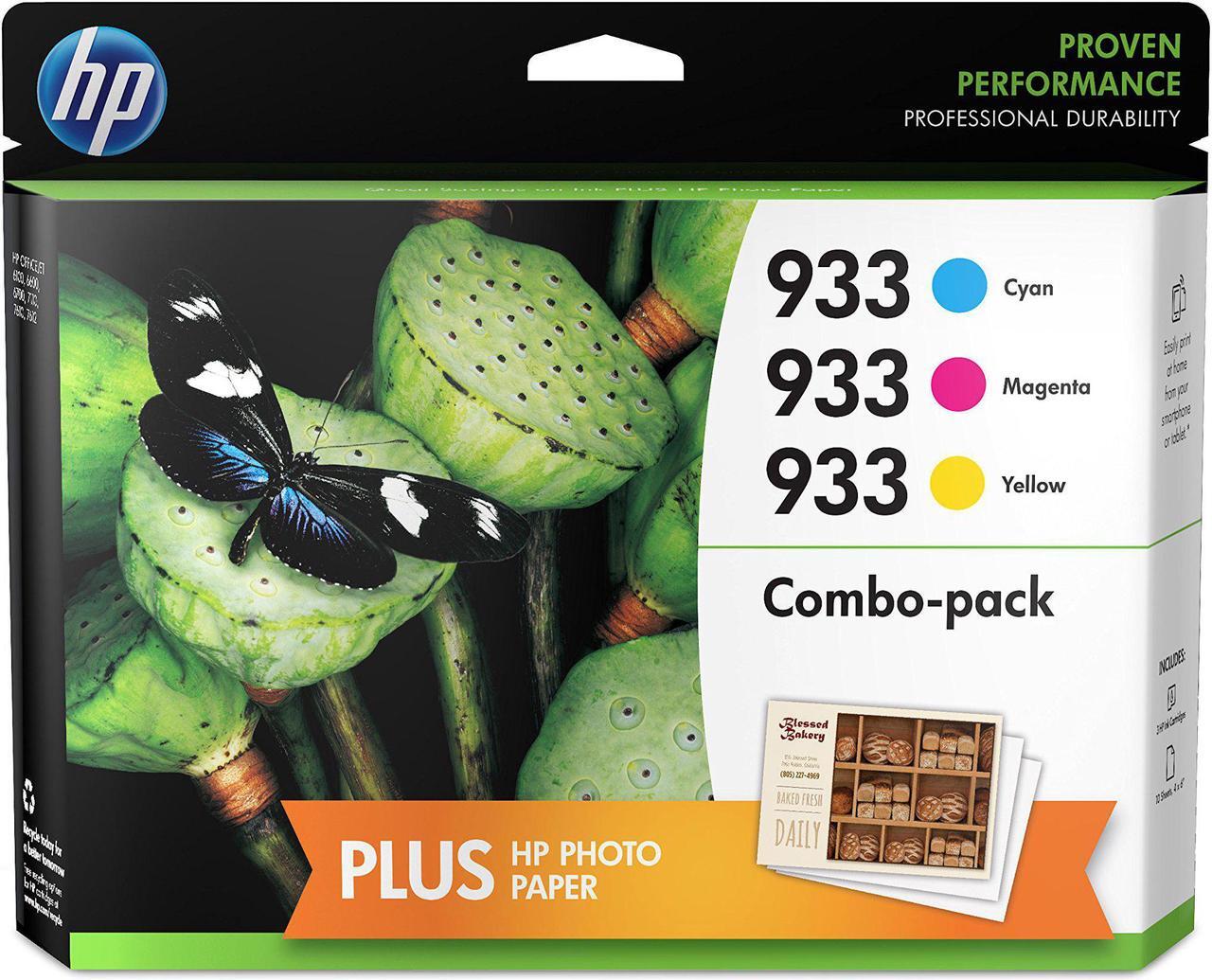Alt view image 5 of 18 - HP 933 3-pack Cyan/Magenta/Yellow Original Ink Cartridges, Per cartridge: ~330