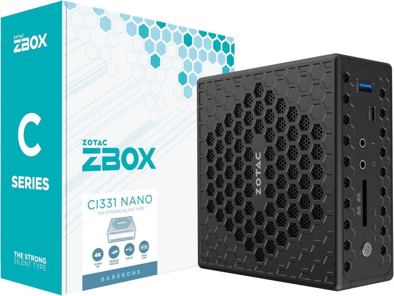 Alt view image 8 of 12 - ZOTAC ZBOX CI331 nano Fanless Silent Mini PC Intel N5100, Intel UHD Graphics, HDMI, VGA, DisplayPort , No Memory/Storage/OS Barebones System, ZBOX-CI331NANO-U