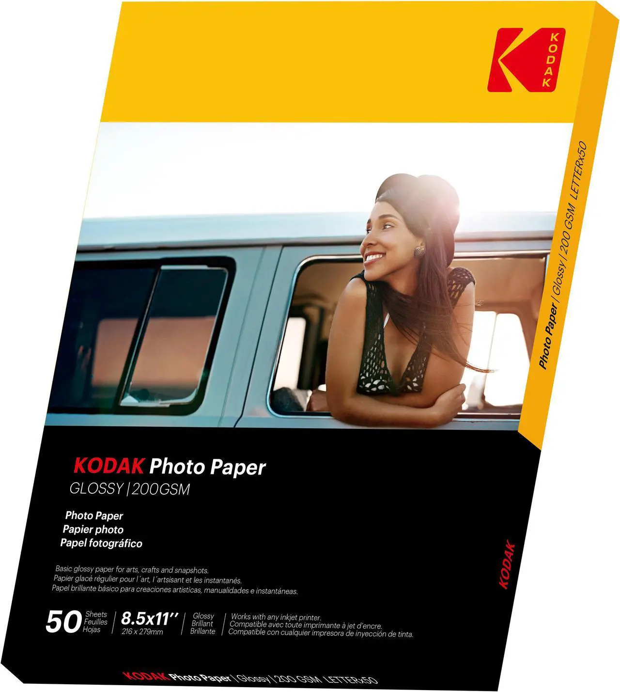 Alt view image 2 of 4 - Kodak Photo Paper, 8 mil, 8.5 x 11, Glossy White, 50/Pack (KOD41182)