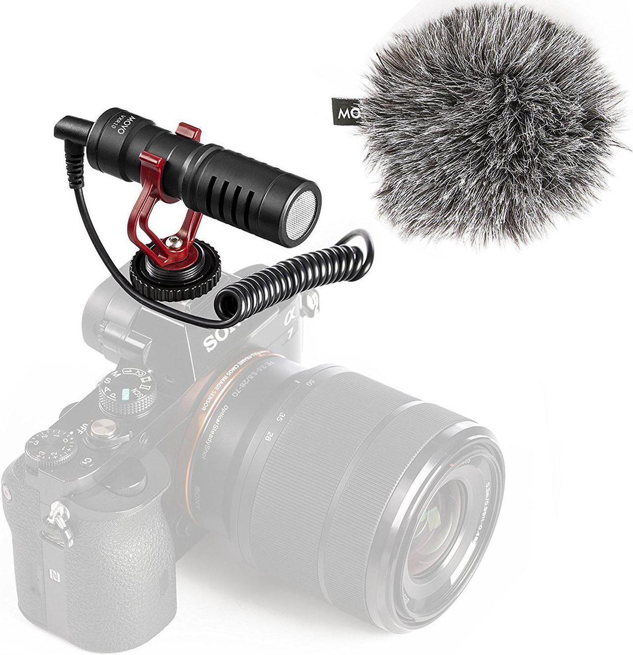 Alt view image 5 of 6 - Movo VXR10 Universal Cardioid Condenser Video Microphone with Shock Mount, Deadcat Windscreen, & Case for Smartphones, DSLR Cameras & Camcorders