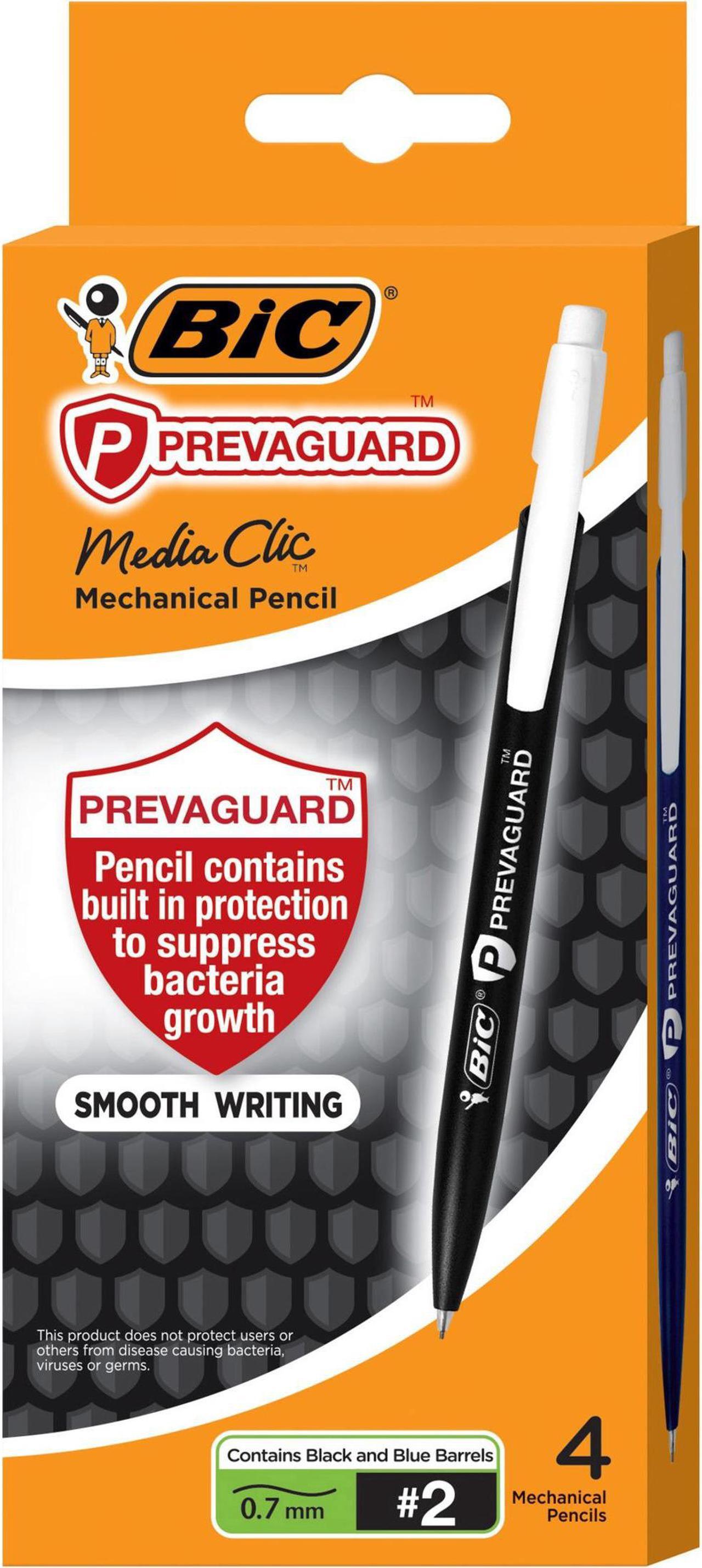 Alt view image 3 of 9 - Bic PrevaGuard Media Clic HB (#2) Mechanical Pencils, Bk Lead, 4/PK (BICMPCMAP4)